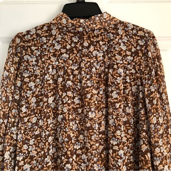 MSK DRESS WOMEN'S SIZE MEDIUM COLLARED BUTTON-DOWN CHIFFON RUFFLE HEM CHIFFON - Picture 7 of 12